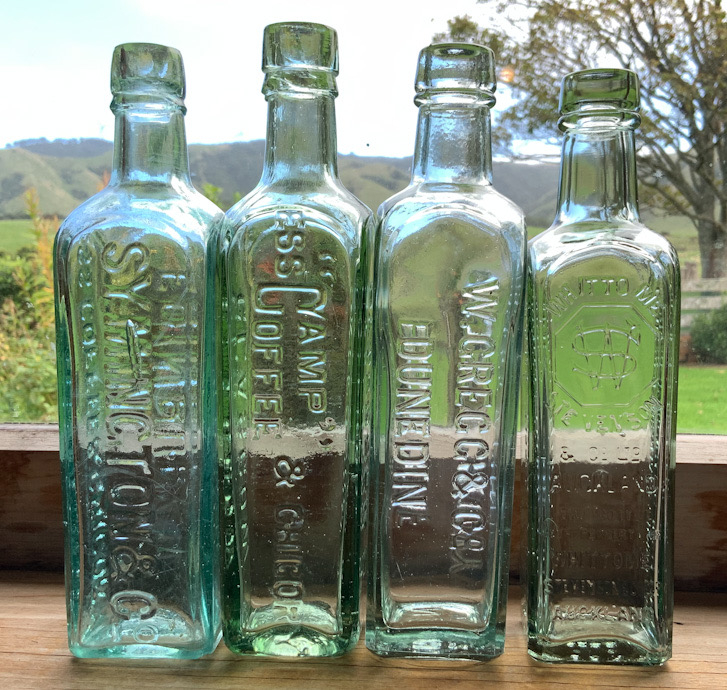 Antique Essence of Coffee & Chicory Glass Bottles
